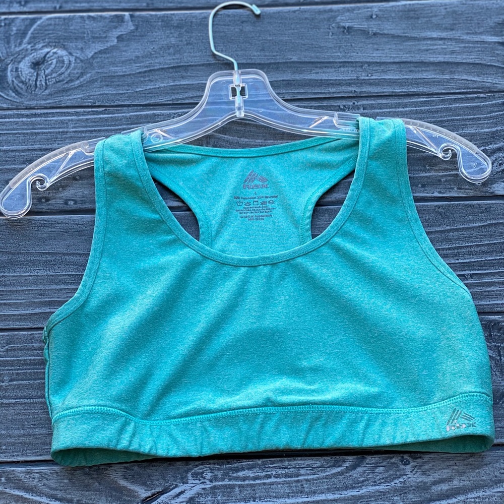 Teal Seamless Active Workout Sports Bra Large